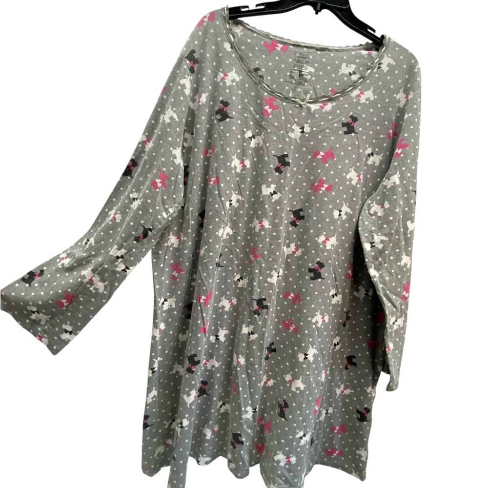 * SIMPLY BASIC size 2X Scottish Terrier pattern long sleeve night gown